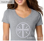 Women's V-Neck T-Shirt Athletic Heather