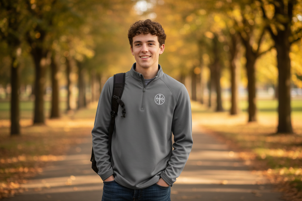 Grey Half Zip Pullover